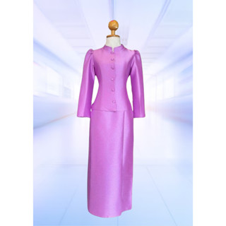 ชุดไทยจิตรลดางานไหม4เส้นอัดผ้ากาวเต็มตัวผ้าไม่แข็งใส่สบายระบ…