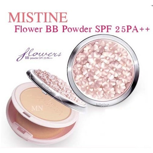 Mistine Flowers BB Powder SPF 25 PA++ แป้งพัฟมิสทีน ฟลาวเวอร์ บีบี พาวเดอร์ เอสพีเอฟ 25 พีเอ++ 10g.