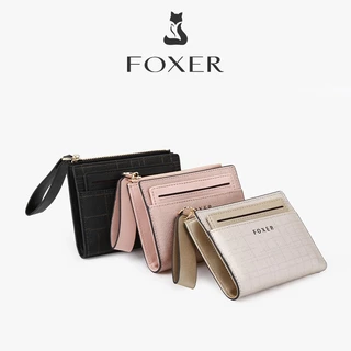 FOXER กระเป๋าสตางค์ผู้หญิง กระเป๋าสตางค์หนัง ที่ใส่บัตรเครดิต ขนาดเล็ก