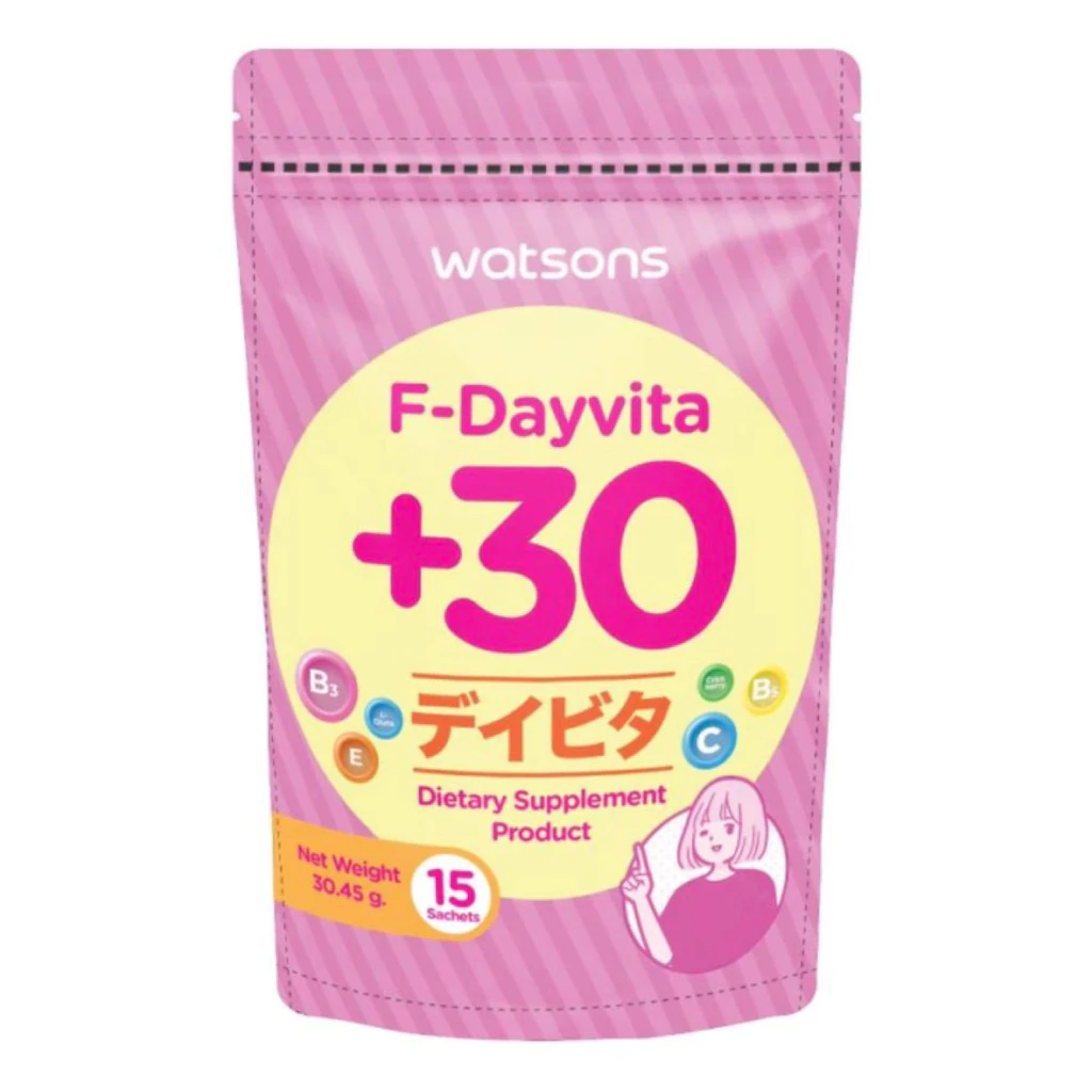 Watsons วัตสัน เอฟ-เดย์ไวต้าพลัส 30 (ผลิตภัณฑ์เสริมอาหาร) 15 ซอง