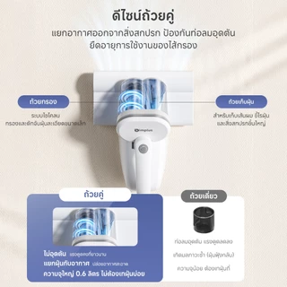 Simplus เครื่องกำจัดไรฝุ่น UV ถ้วยคู่ ตบ 96,000 รอบ/นาที ดูด 18,000Pa ลมร้อน HEPA F9 CMYH007