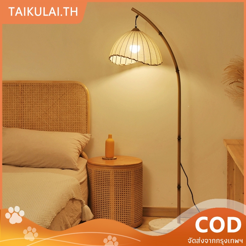 โคมพื้น floor lamp โคมไฟตั้งพื้นสามสี  led  สไตล์โบฮีเมียน ย้อนยุค หรี่แสงได้