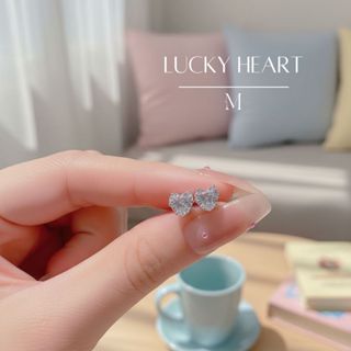 MIND ต่างหูเงิน Lucky Heart Earrings ตุ้มหูแฟชั่นผู้หญิง เงิ…