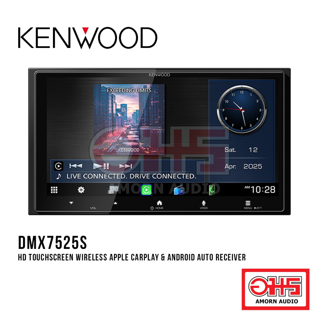 KENWOOD DMX7525S เครื่องรับมัลติมีเดียแบบดิจิทัลพร้อมจอแสดงผลHD ขนาด 6.92 นิ้ว
