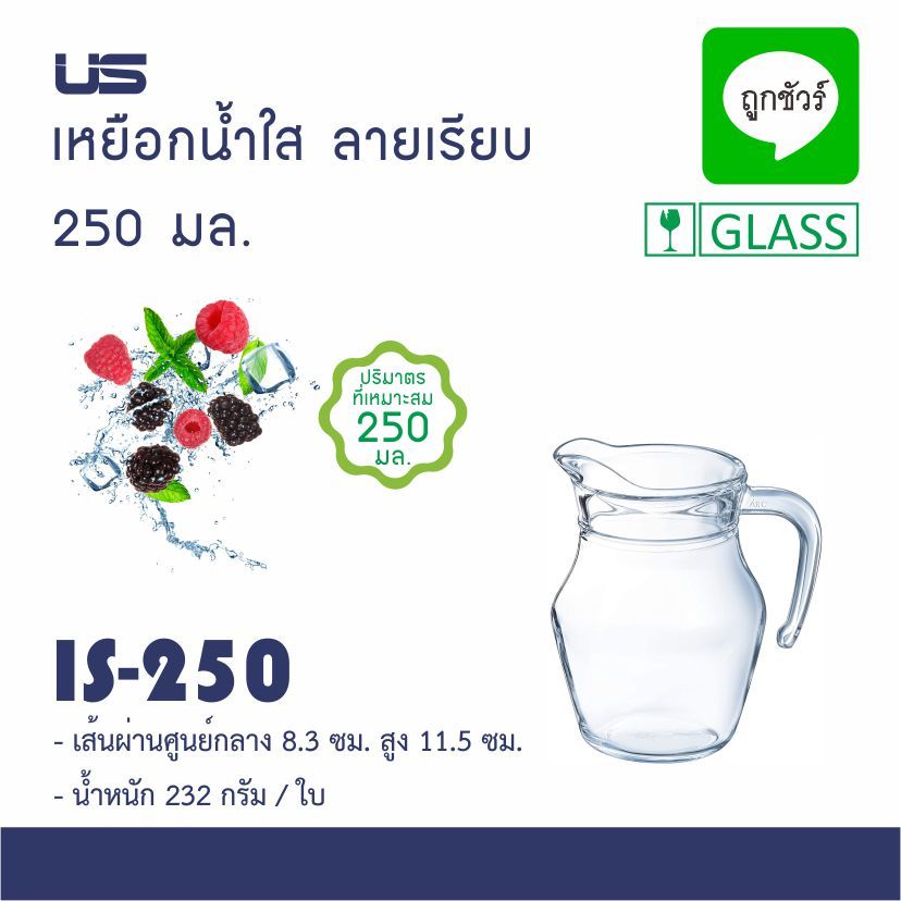 เหยือกน้ำใส ลายเรียบ ขนาด 250 มล. และ 450 มล. - รูปที่ 6