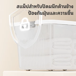 กล่องใส่ของ กล่องเก็บของ กล่องใส่ของชำ ความจุขนาดใหญ่ มีล้อ ประหยัดพื้นที่ ป้องกันฝุ่นและความชื้น