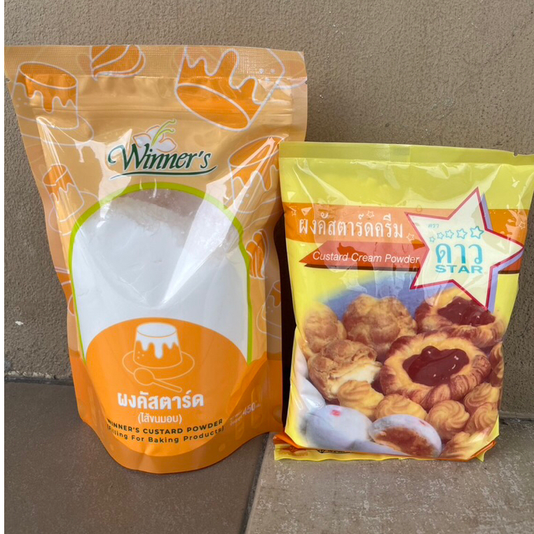 ผงคัสตาร์ด แป้งคัสตาร์ด ผงคัสตาร์ดครีม ตราดาว และ วินเนอร์ อุปกรณ์ เบเกอรี่