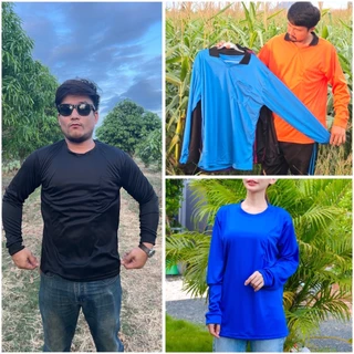 (แพค 5 ตัว) เสื้อคอปกและคอกลมแขนยาว เสื้อใส่ทำงาน ใส่ทำไร่ ใส่ทำสวน ใส่ทำกิจกรรม คอกลม ผ้าลื่น ระบายอากาศ แพค5ตัว คละสี