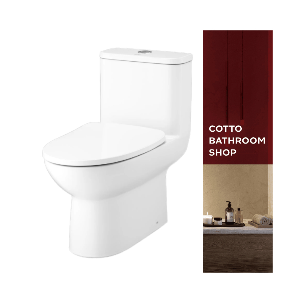 COTTO สุขภัณฑ์แบบชิ้นเดียว รุ่น C105507 Mood 3/4.5L พร้อมสาร UltraClean+