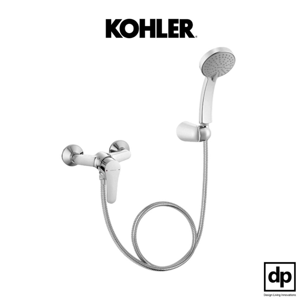 KOHLER ก๊อกผสมยืนอาบแบบติดผนังพร้อมฝักบัวสายอ่อน รุ่น July สีโครเมี่ยม 7685X-ZY-CP
