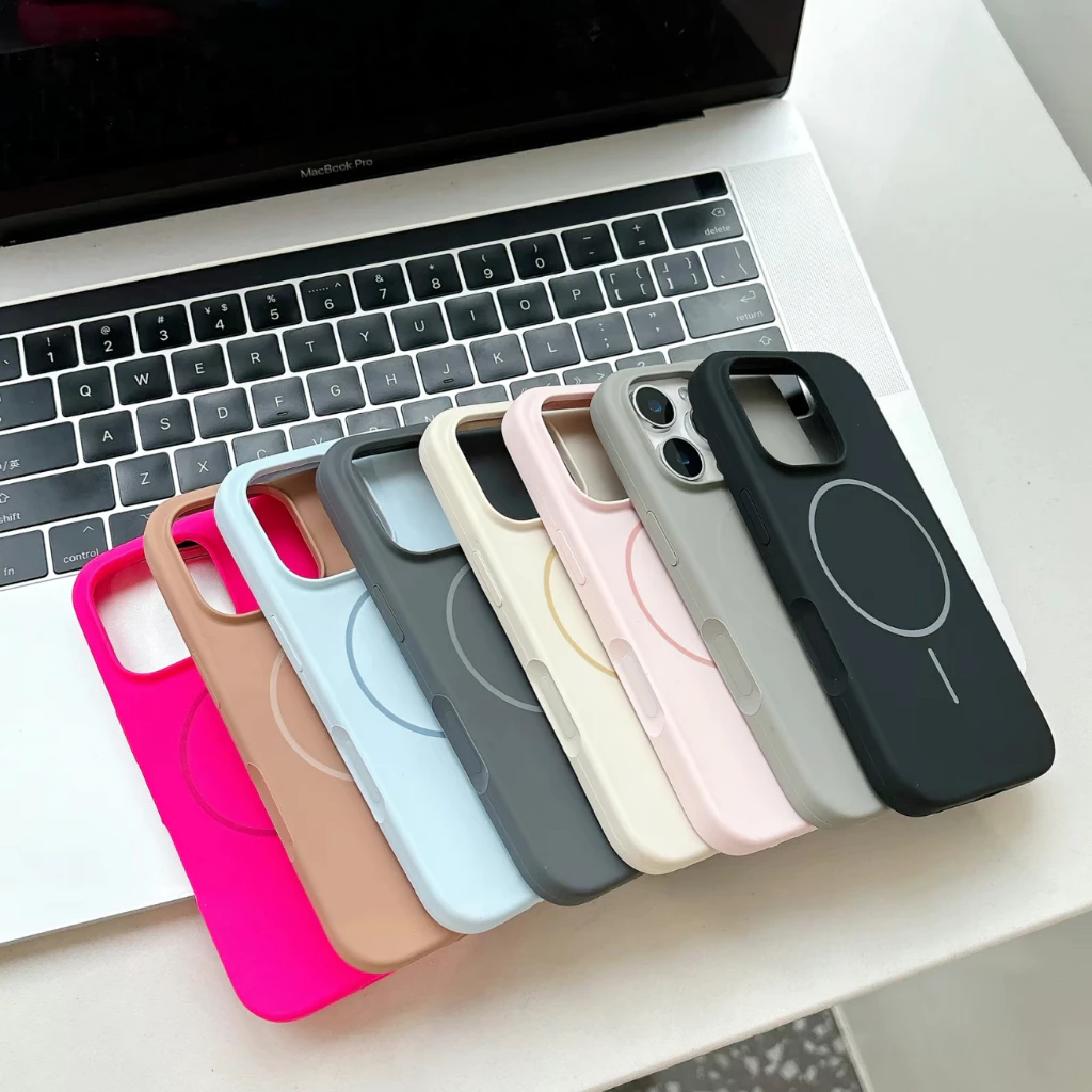 ส่งจากไทย สำหรับ ไอโฟน i17 17air 17promax เคสกำมะหยี่ ชาร์จได้ สีพื้น งานกล่อง เคสนิ่ม ซิลิโคน 16 16promax 15 14 13 11