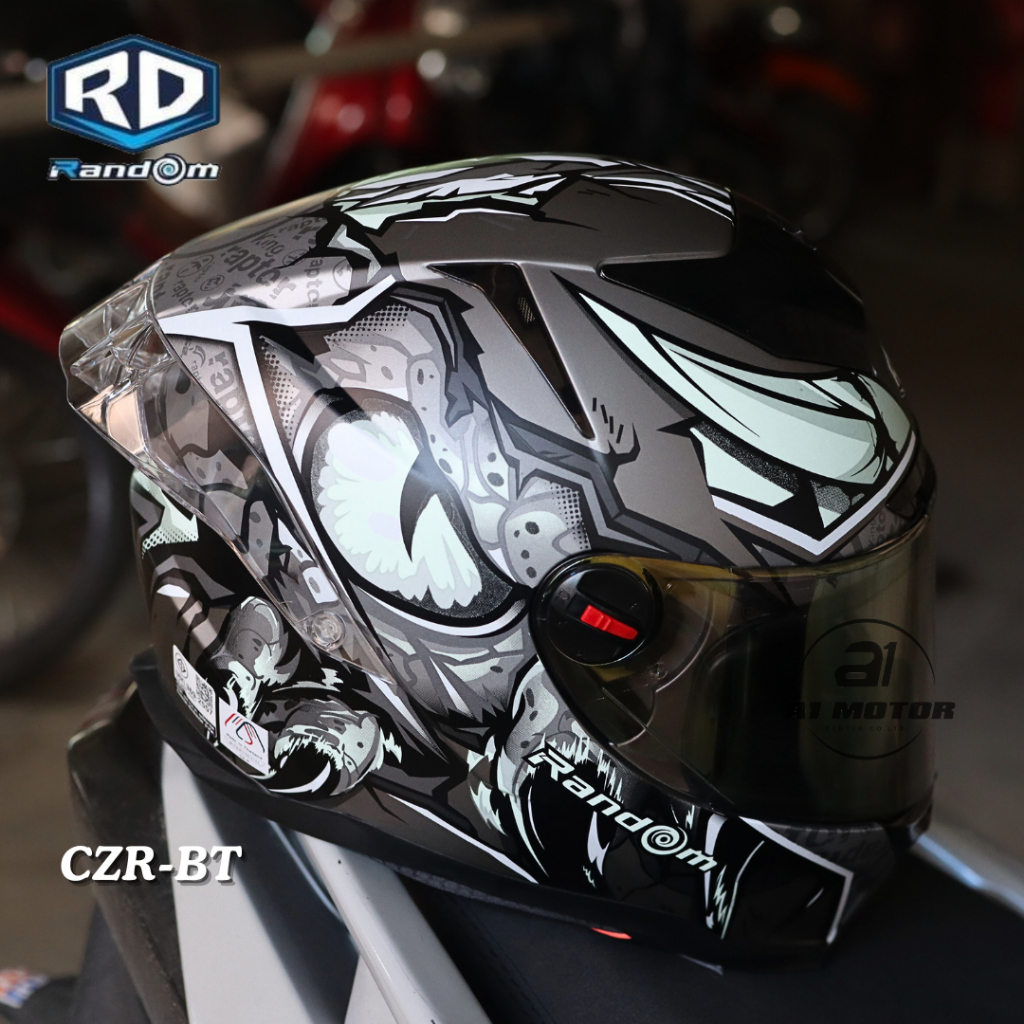 หมวกกันน็อคเต็มใบหุ้มคาง RD รุ่น CZR BT ลายใหม่ Two Gun รองรับการติดบลูทูธ ถอดซักได้ ฟรีถุงผ้า แถมชิวดำฟรีอีก1 แผ่น - รูปที่ 3