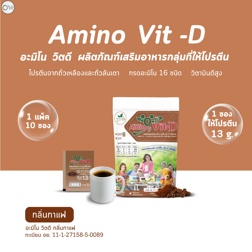 ⚡️ส่งไว ขายดี⚡️Amino Vit อะมิโนวิต ดี สูตรใหม่!! Amino vit-D อะมิโนวิตดี-โปรตีนธรรมชาติ(5รสชาติ) เพื