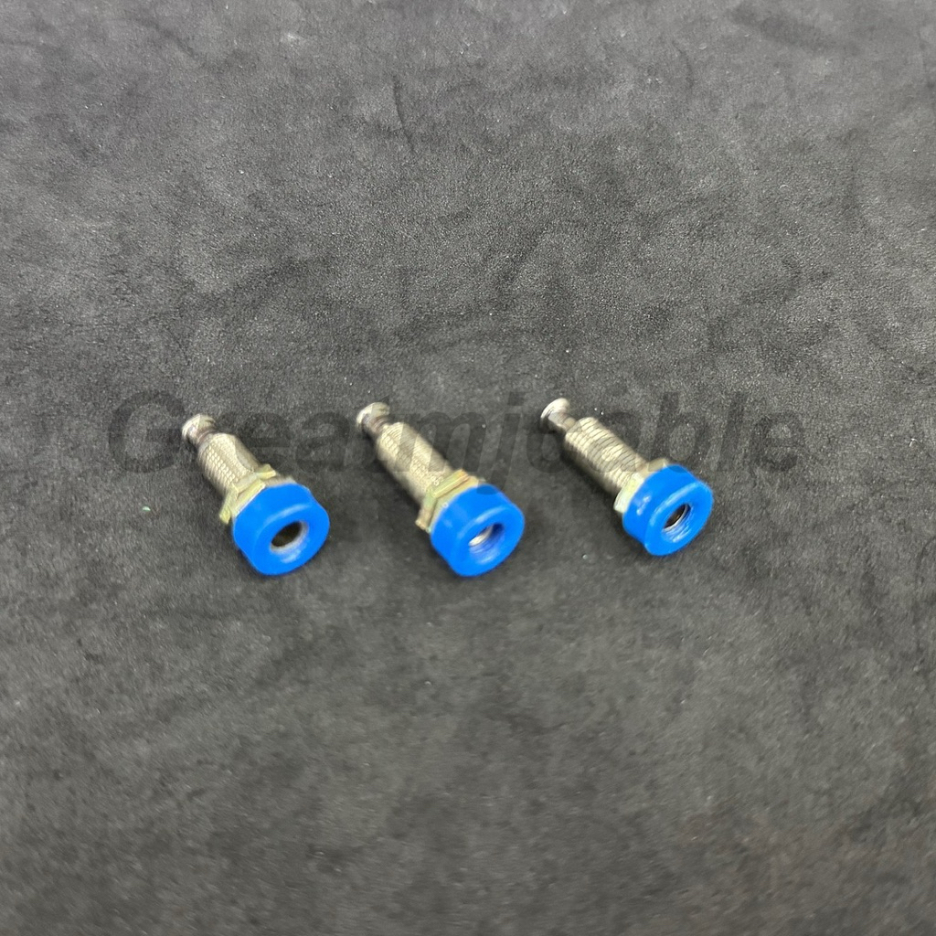 บานาน่าแจ็ค Banana Jack (3ตัว) สีน้ำเงิน เหล็กเงิน ตัวเมีย ติดแท่น แบบเปลือย แจ็คกล้วย ปลั๊กกล้วย - รูปที่ 2