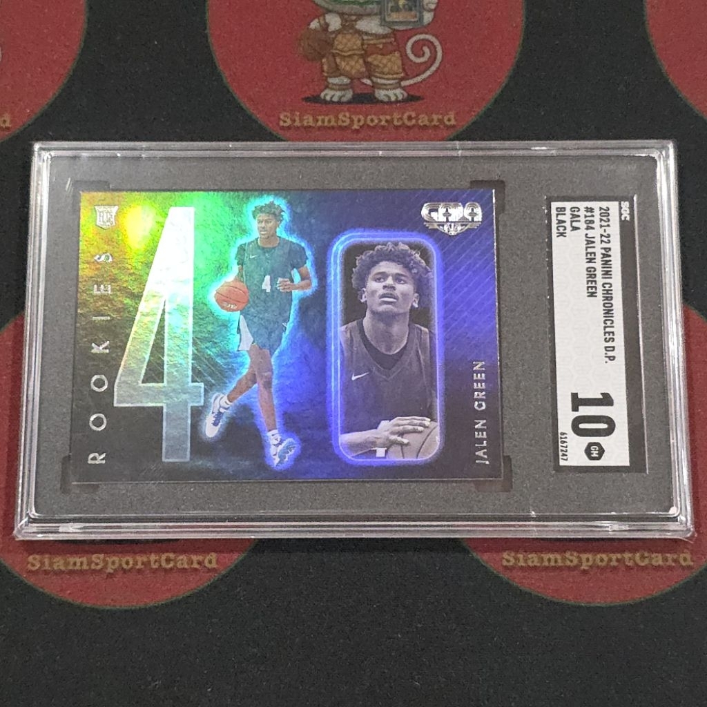 การ์ด​เกรด​ Jalen Green RC 2021 Chronicles​ Draft​ Pick Gala Black SGC 10