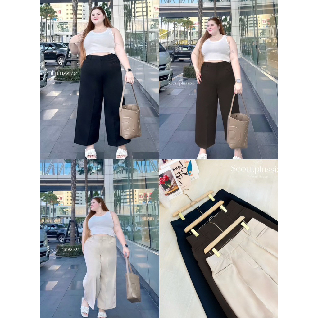 Working perfect pants ขายาวเอว สูงแต่งกระเป๋าเจาะด้านหน้า เอว 34-52”