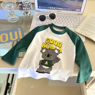 Babyonline(Y516)M6-OF5 (ส่งด่วน1วัน)เสื้อแขนยาวสำหรับเด็กชายและเด็กผู้หญิงลายการ์ตูนน่ารัก ผ้าฝ้าย นิ่ม ใส่สบาย