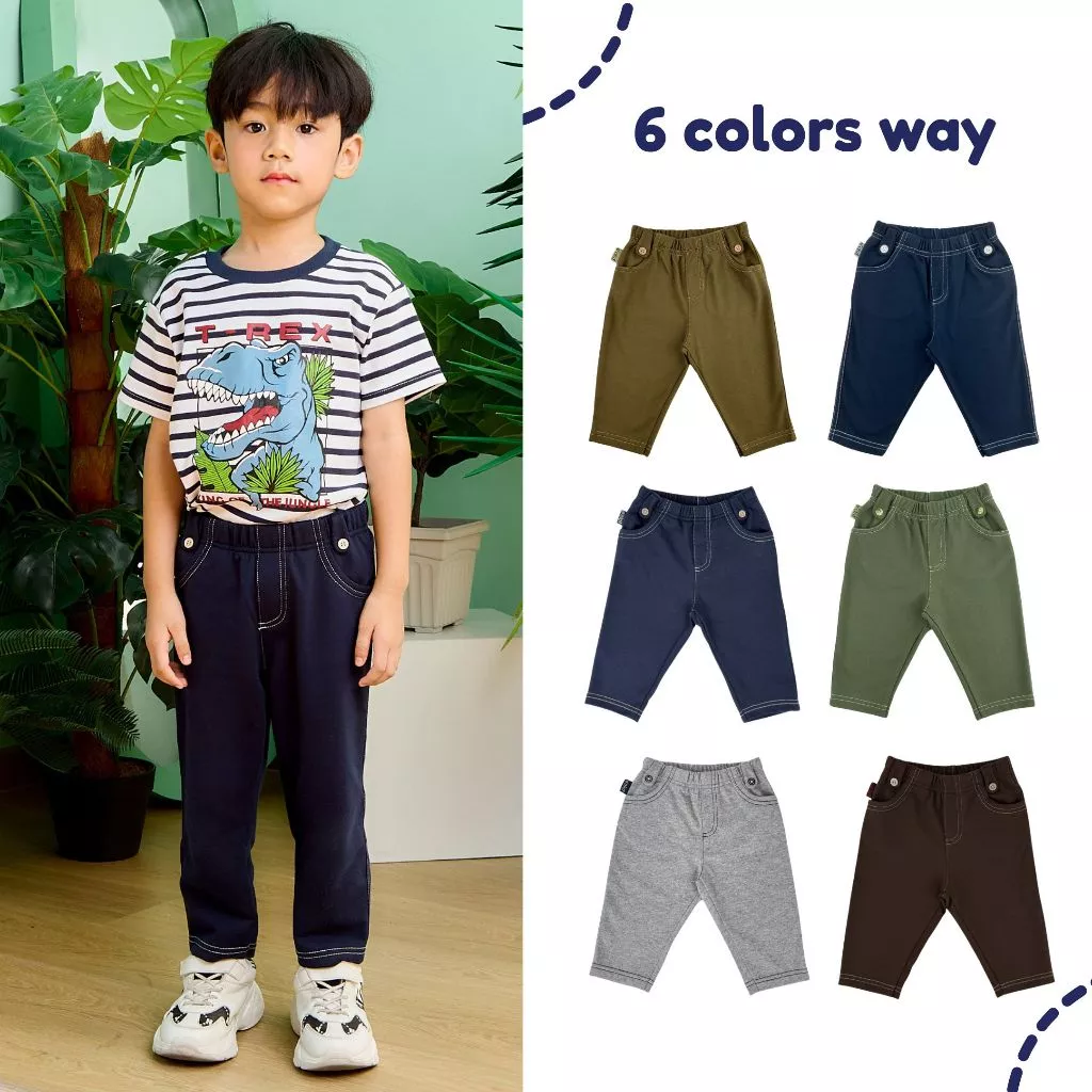 e'clat กางเกงขายาวเด็ก กางเกงเด็กผู้ชาย 1-6ปี มีหลายสี ผ้าcottonทอพิเศษ นุ่ม ใส่อยู่ทรง ทรงสวย 7851-9120