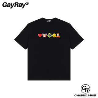 เสื้อโอเวอร์ไซส์ Cotton 100%GayRay ⎰Bright&Fresh⎱เสื้อยืดโอเวอร์ไซส์ Oversize เสื้อยืดผู้ชาย ผู้หญิง สตรีทแฟชั่น