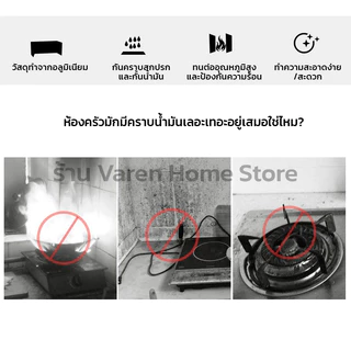 ฉากกั้นน้ำมันกระเด็นอลูมิเนียมฟอยล์ พับได้ ป้องกันคราบน้ำมันและไอร้อน สำหรับเตาแก๊ส เตาไฟฟ้า