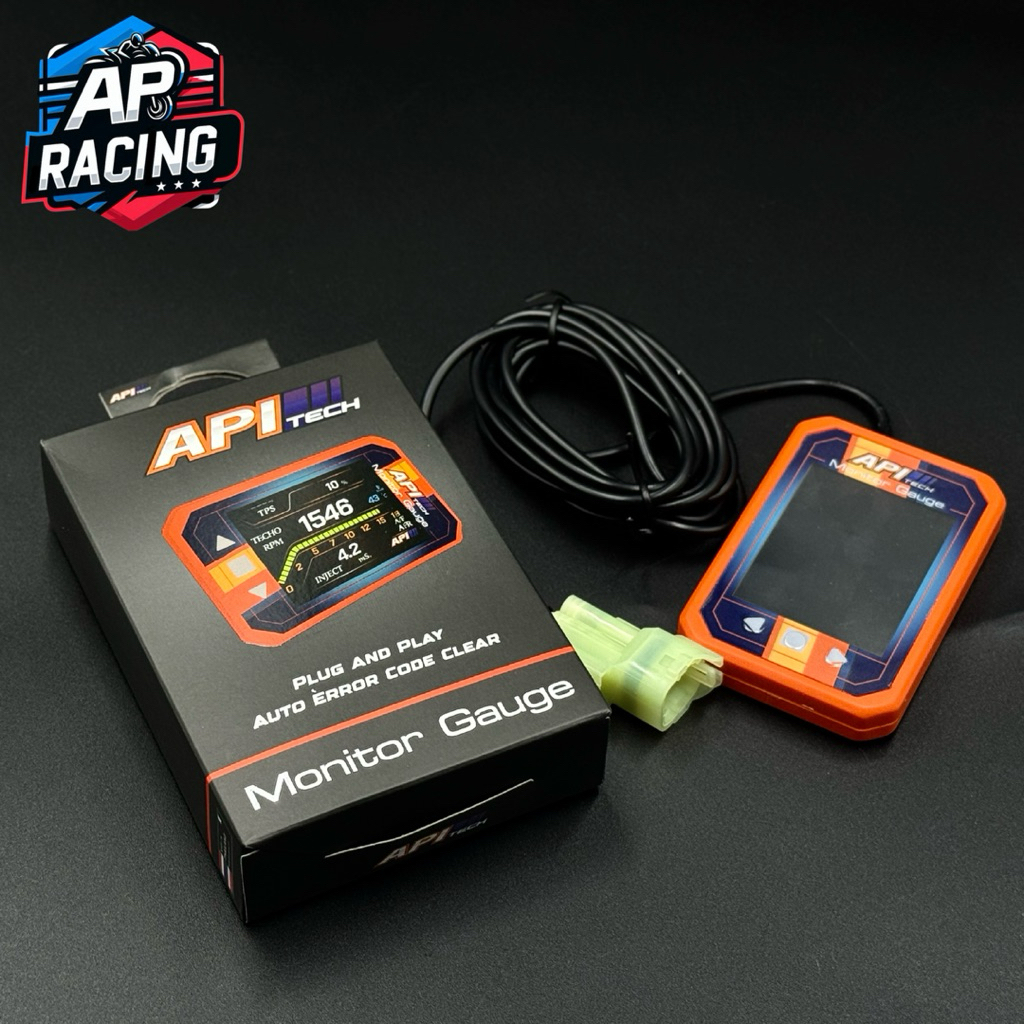 APITECH MONITOR GAUGE จอเเสดงผลการทำงานเครื่องยนต์ ค่าคอมิเตอร์ วัดค่า แจ้งเตือน ลบโค้ด