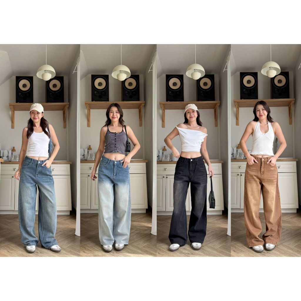 HELLDUL 9908 กางเกงยีนส์ทรงสวย ใส่แล้วปังทุกลุค  ใส่สบาย ดีไซน์เกาหลี แมทช์ได้หลายลุค