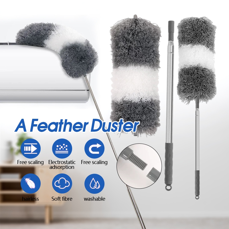 280CM ไม้กวาดหยากไย่ เพดาน โค้งงอได้ ล้างทำความสะอาดได้ สามารถปรับความยาวได้