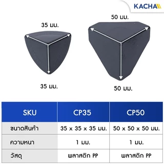 Kacha กันกระแทก พลาสติกกันกระแทกมุมกล่อง พลาสติกกันมุม พลาสติก PP เหนียว ทนทาน 35, 50มม.
