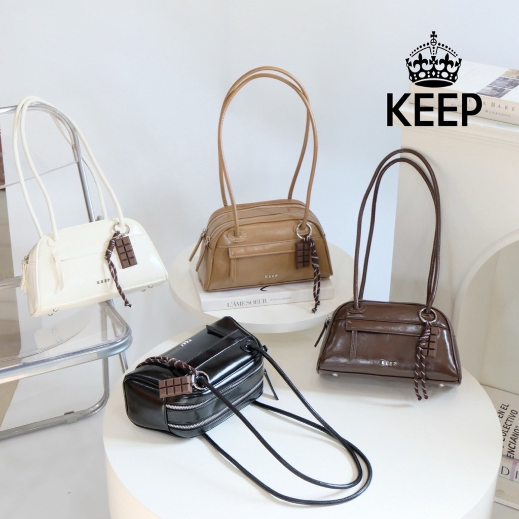 [New in ]KEEP Moonlight Bowling Bag กระเป๋าทรงโบว์ลิ่ง สไตล์มินิมอล สะพายได้ทุกโอกาส [มีบริการหลังการขาย]