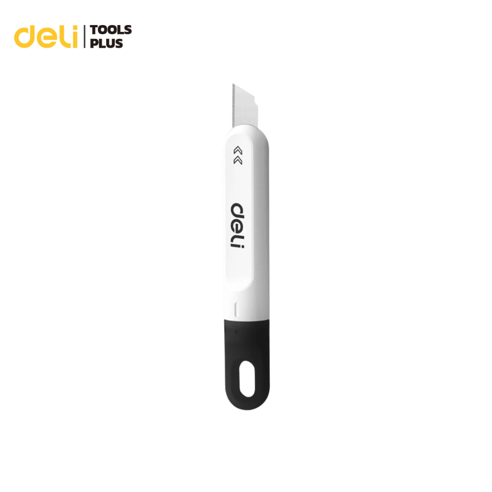 Deli คัตเตอร์มินิ คัตเตอร์พกพา เครื่องเขียน ใบมีดSK5 คม ตัดง่าย หมุนเพื่อเปิด-ปิด กะทัดรัด พกพาง่าย Cutter