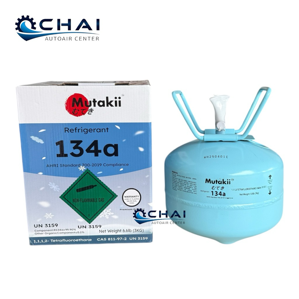 น้ำยาแอร์ มูตากิ R134a ขนาด 3กิโลกรัม Mutakii R-134a 3kg.