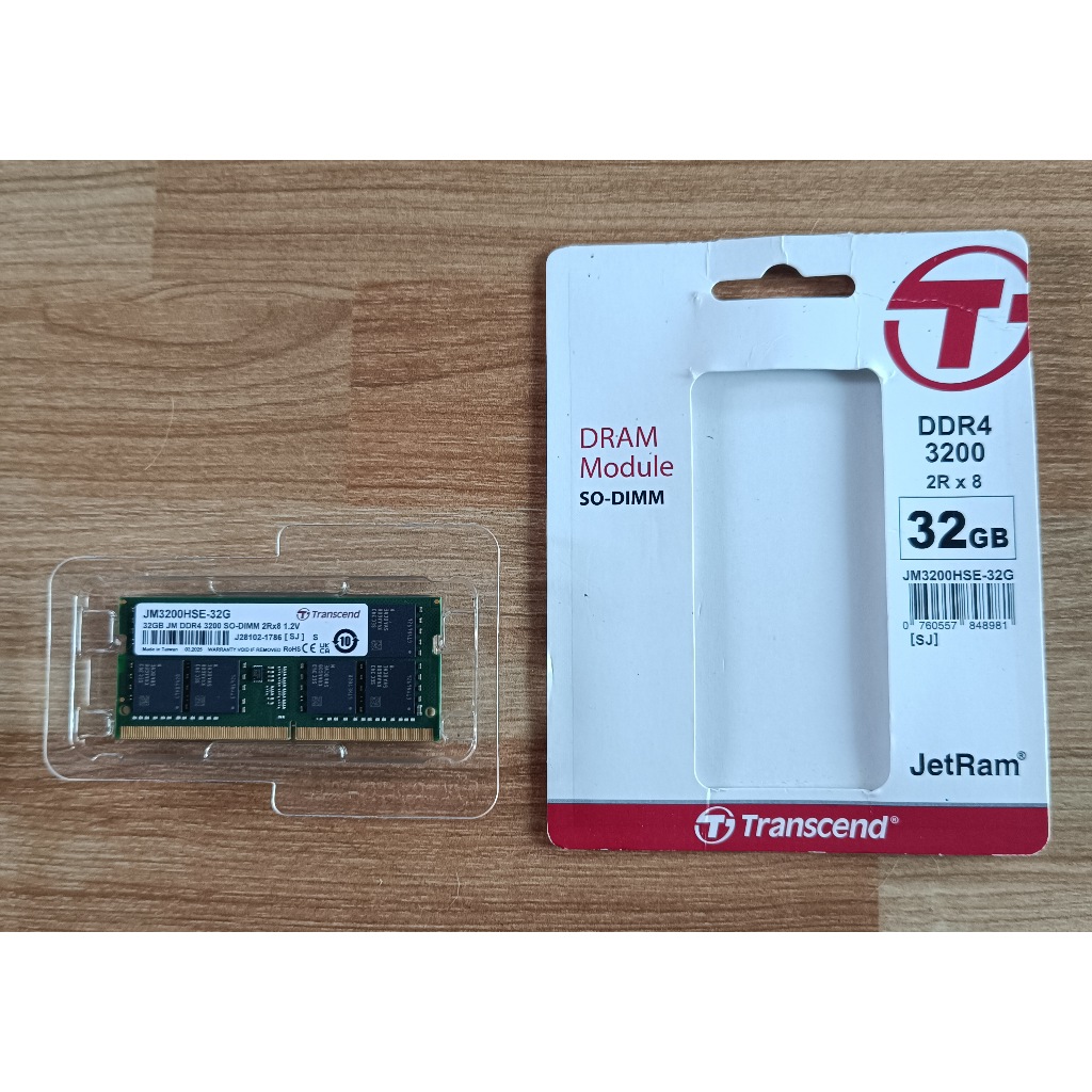 แรม โน๊ตบุ๊ค DDR4 32GB SO-DIMM 3200 ยี่ห้อ Transcend (มือสอง)