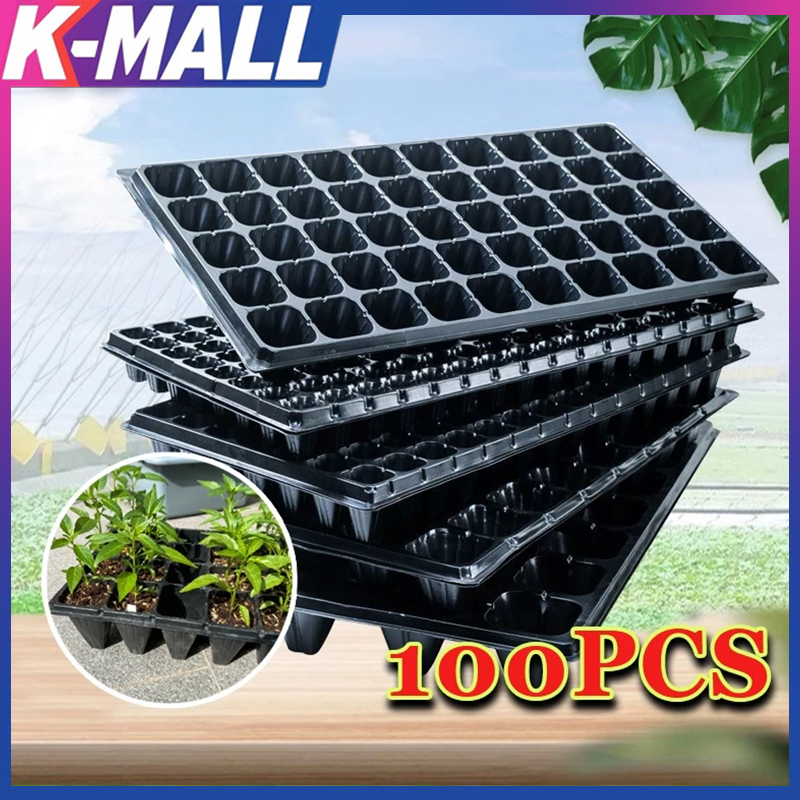 100Pcs ถาดเพาะกล้า 32/50/72/105/128/200หลุม หนา 1.0 มม. ถาดเพาะชำ ถาดเพาะต้นกล้า ถาดเพาะต้นอ่อน ถาดเพาะเมล็