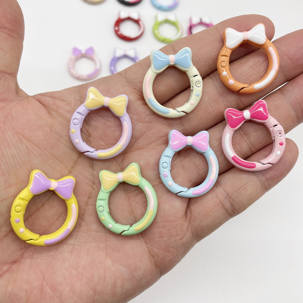 ห่วง กลม เพ้นท์ โบว์ 27mm อุปกรณ์งานฝีมือ  ของตกแต่งชิ้นงาน ทำพวงกุญแจ DIY