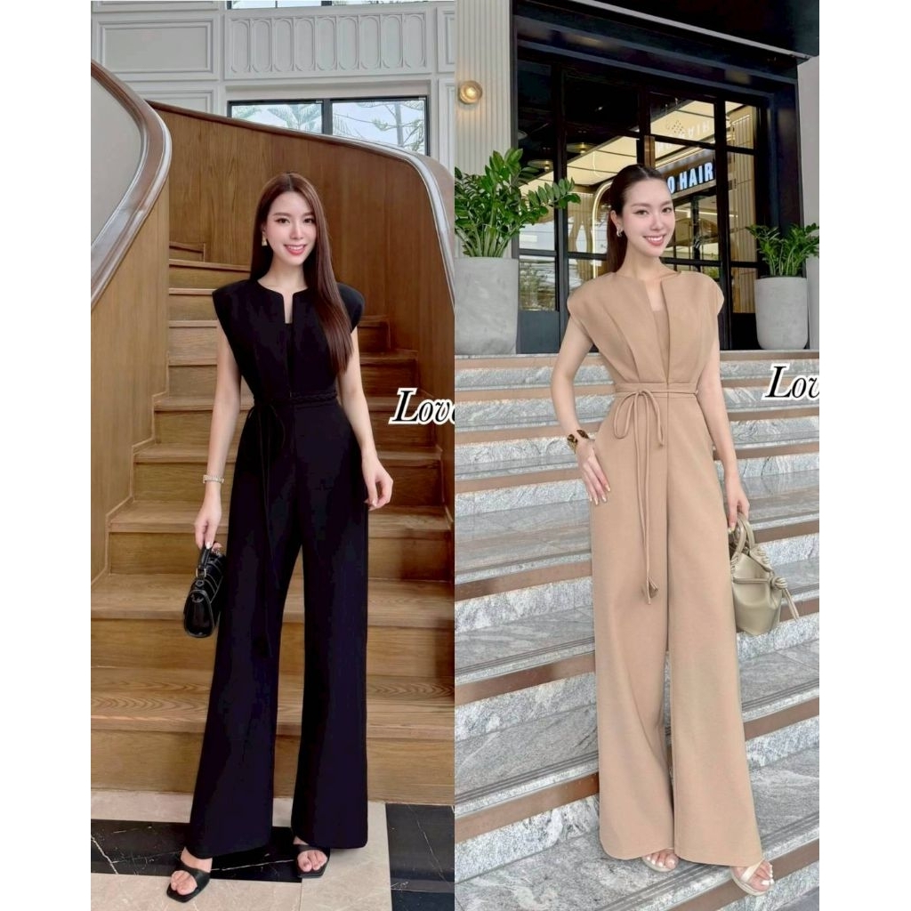 Lover's shop จั้มสูทขายาว มาพร้อมบาร์สายเดี่ยวตัวใน สวยครบในชุดเดียวค่ะ เอวี่เดย์ลุค