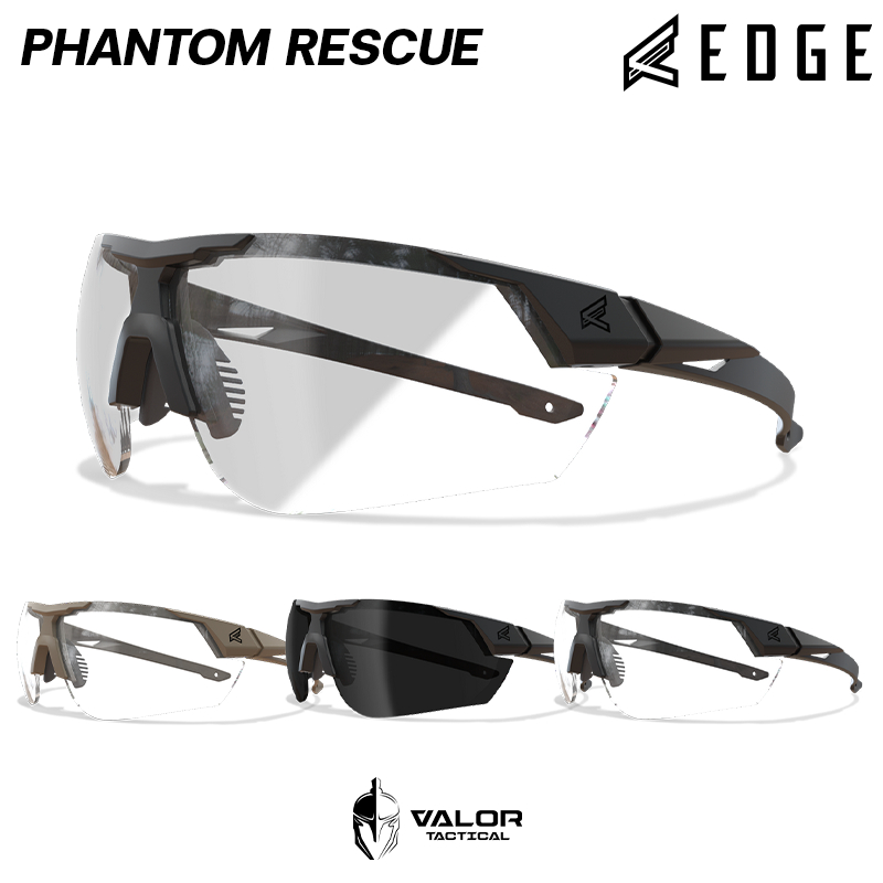 Edge Eyewear - Phantom Rescue Safety Glasses แว่นตาทหาร ANSI Z87.1+ แว่นนิรภัย กันแดด ป้องกันสะเก็ด