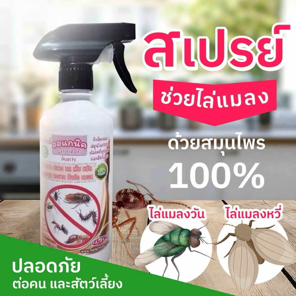 ไล่แมลงวัน​ แมลงหวี่ หนอน7  มด (ML-500) แมลงสาบ​ แมงมุม​ฯลฯ​ ในถังขยะ ในห้องครัวตัดวงจรแมลง 450มิล