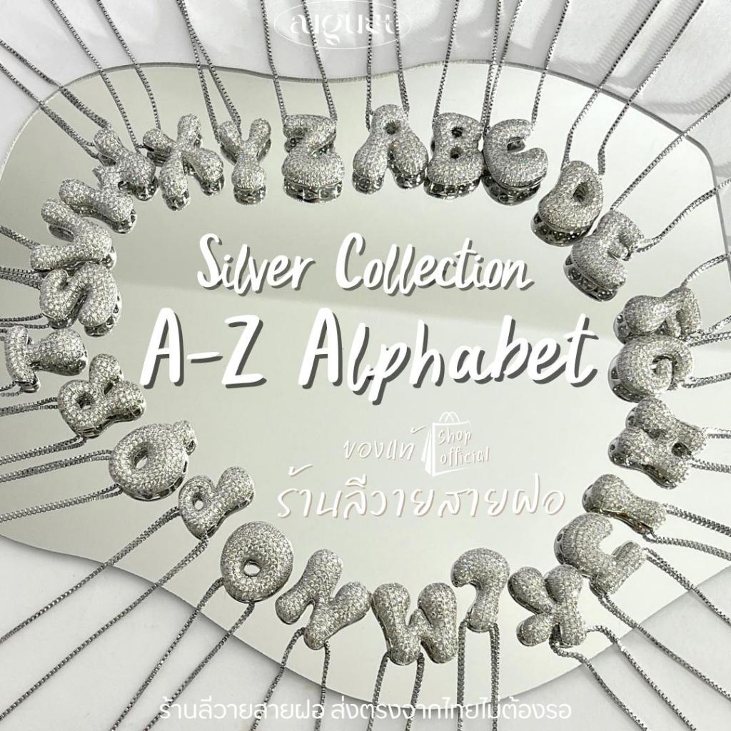 ร้านลีวายสายฝอ สร้อย+จี้ตัวอักษร A-Z สีเงิน ไม่ลอกไม่ดำ - เครื่องประดับสแตนเลส สร้อยสแตนเลส พร้อมส่งจากไทยNL011-NL016(S)