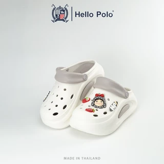 Hello Polo รองเท้ารัดส้นผู้หญิง กันลื่นและทนทาน ใส่สบาย ระบายอากาศดี ส้นสูง 5.5 ซม พื้นนุ่ม พร้อมการ์ตูนน่ารัก HP8059