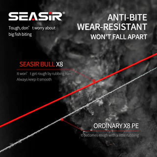 SEASIR RED 8 Strands PE สายญี่ปุ่นคุณภาพ 8 Braided Multifilament สายตกปลา 150 เมตร 12-50LB อัพเกรด Stength สูง