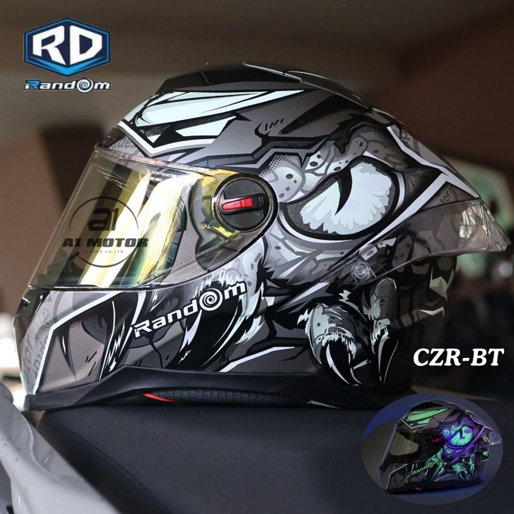 ใหม่ล่าสุด ! หมวกกันน็อค RD Random รุ่น CZ-R BT ถอดซักได้ ฟรีชิวดำ ถุงผ้า รองรับการติดตั้งบลูทูธ มอก
