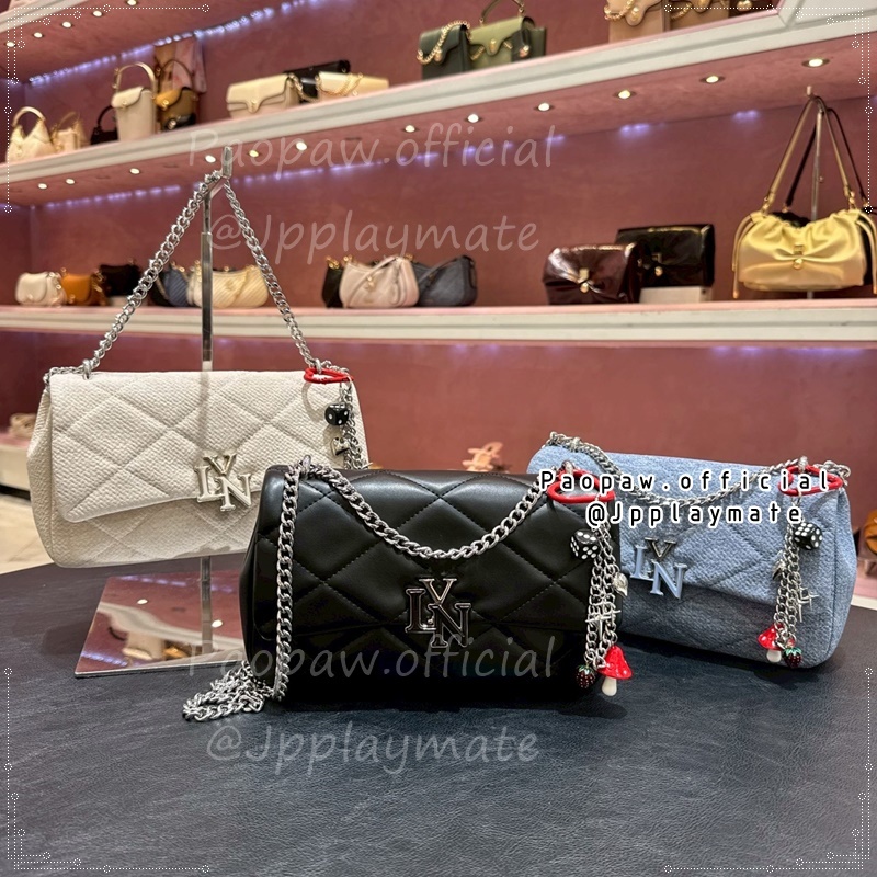 LYN กระเป๋าสะพาย Haylee M Shoulder Bag Ivory น้องเห็ด 🍄 : L25FBWC022 แท้จากชอป รุ่นใหม่ล่าสุด