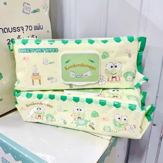 ทิชชู่เปียก 70 แผ่น รุ่นใหม่!!! SANRIO ขนาดใหญ่ 20x24 cm พร้อมส่ง