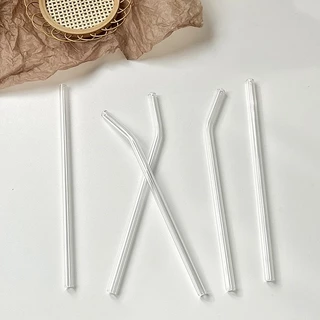 พร้อมส่งในไทย หลอดแก้วทรงตรงและงอ เนื้อแก้วใส ความยาว 19 ซม.เส้นผ่านศุนย์กลาง 8 mm