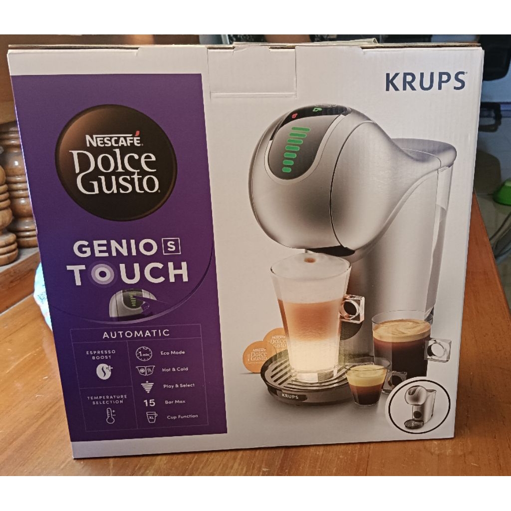KRUPS เครื่องชงกาแฟชนิดแคปซูล  แถมฟรี แคปซูลสตาร์บัคส์ 3 กล่อง Nescafe Doice Gusto Genio s touch รุ่