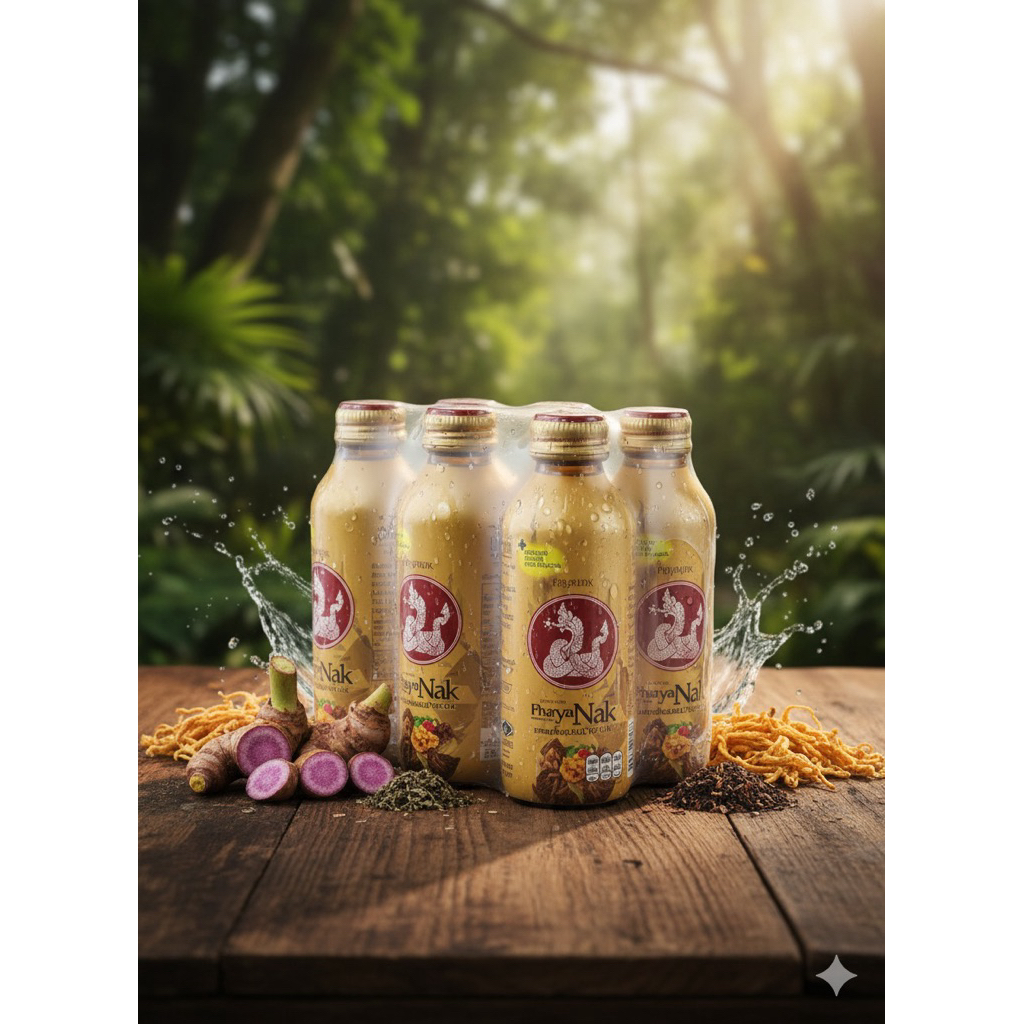 พญานาค เครื่องดื่มสมุนไพร (ขวดสีทอง) น้ำหนัก 150 มล. แพ็ค 6 ขวด