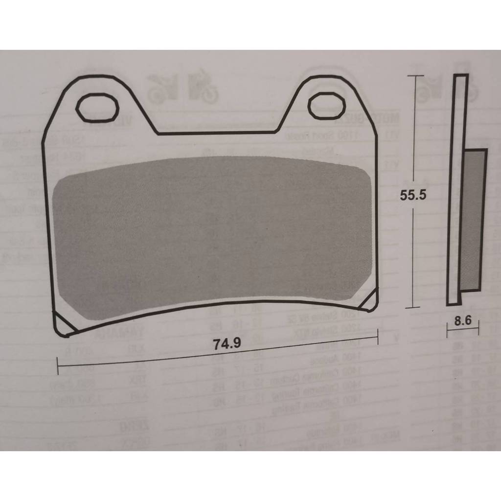ผ้าเบรคหน้า ASDl No.141 DUCATI MOnster Miltistrada Hypermotard Benelli BN600