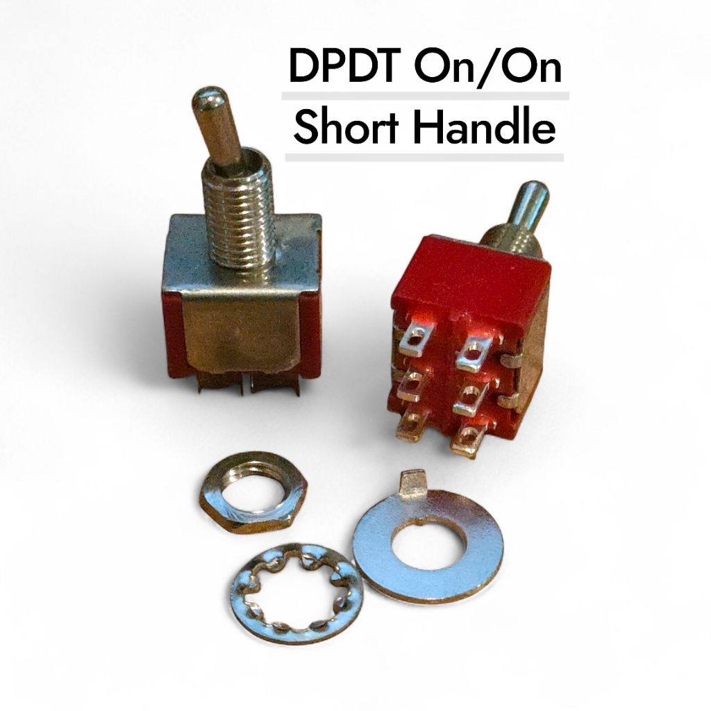 Toggle switch DPDT On/On แกนสั้น Short Handle
