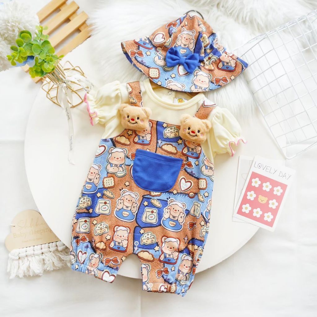 ชุดเด็กผู้หญิงพร้อมโบว์คาดผม แรกเกิดถึง18เดือน รอมเปอร์ จั้มสูท