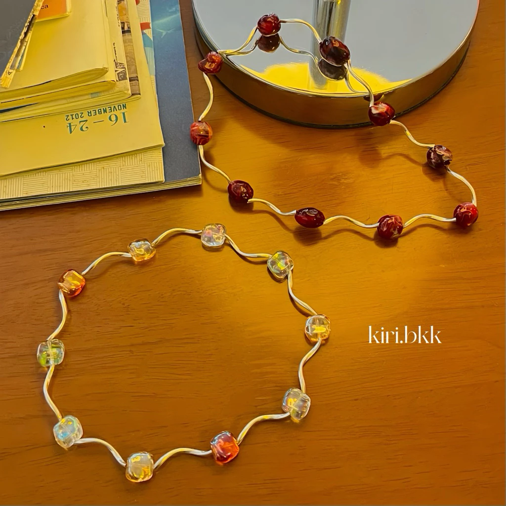 [ประกัน 2 เดือน] สร้อยลูกปัด สร้อยคอแฮนด์เมด พร้อมส่ง! สไตล์มินิมอล ปรับสายได้